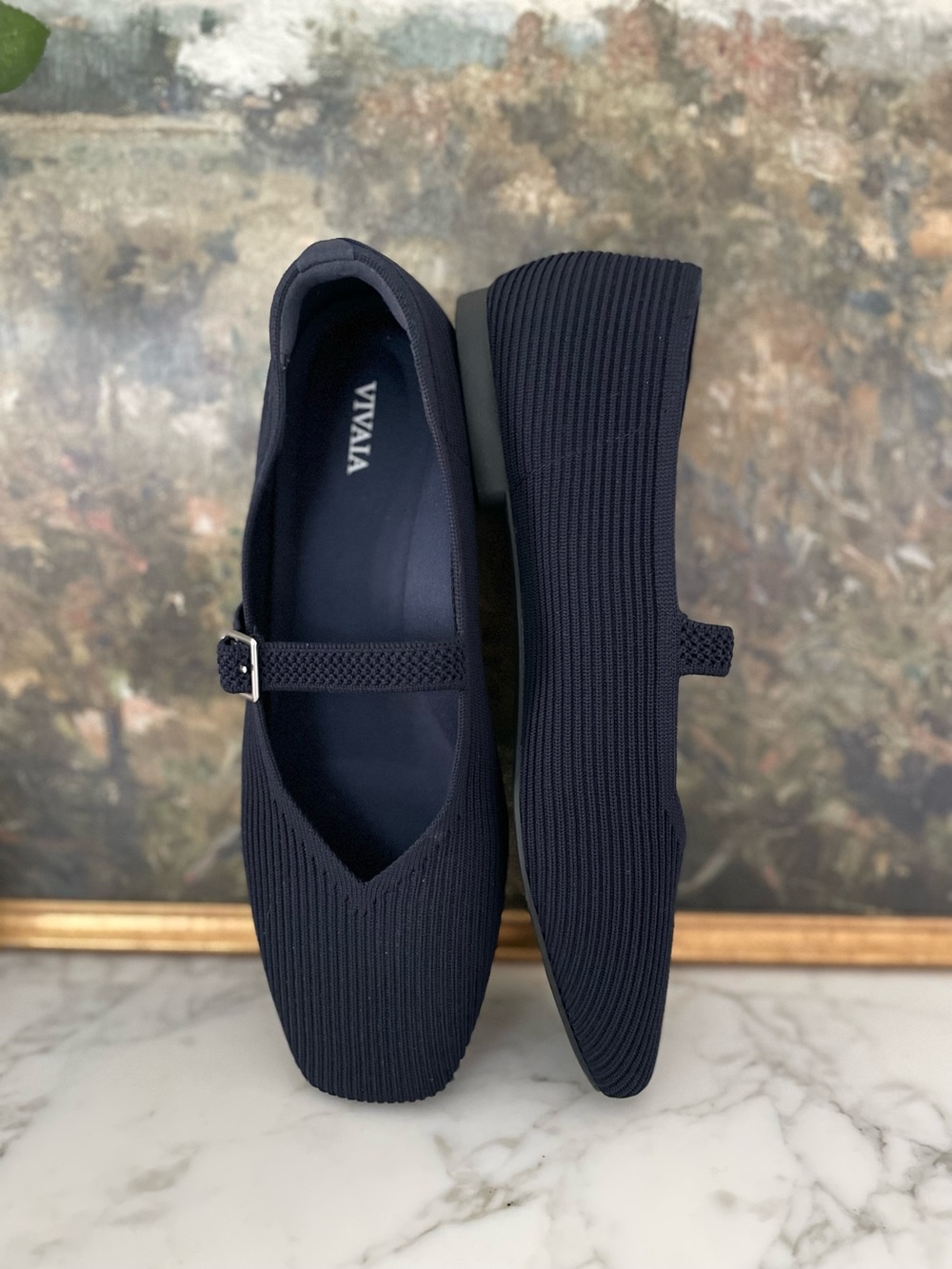 Vivaia Margot Mary Jane Flats Navy Blue Size 9.5